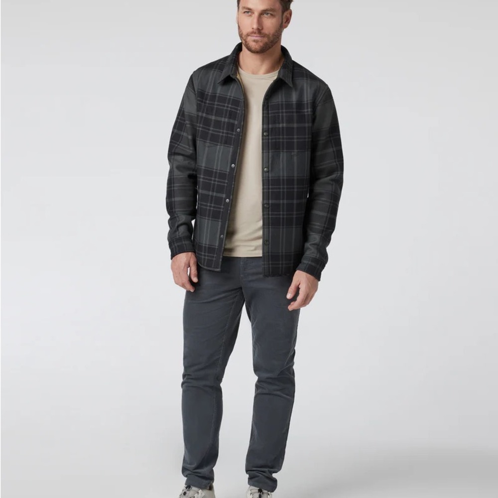 Vuori Black Plaid Shirt Jacket